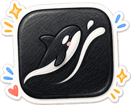 Orca · Hand-drawn logo sticker